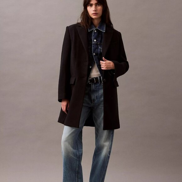 NWT Calvin Klein Tailored Single Breasted Coat S - Picture 1 of 16